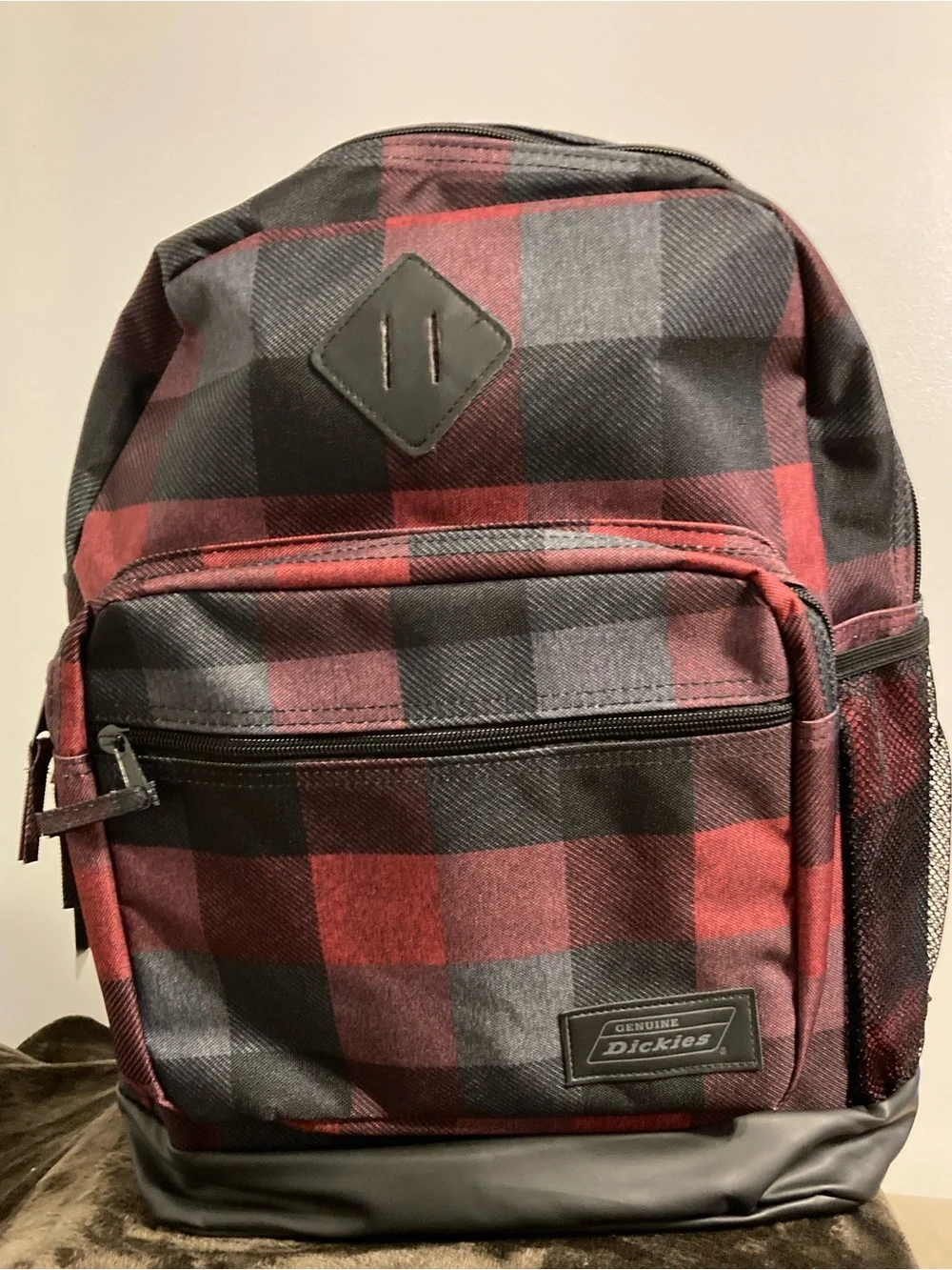 Dickies Varsity red plaid back pack NWT